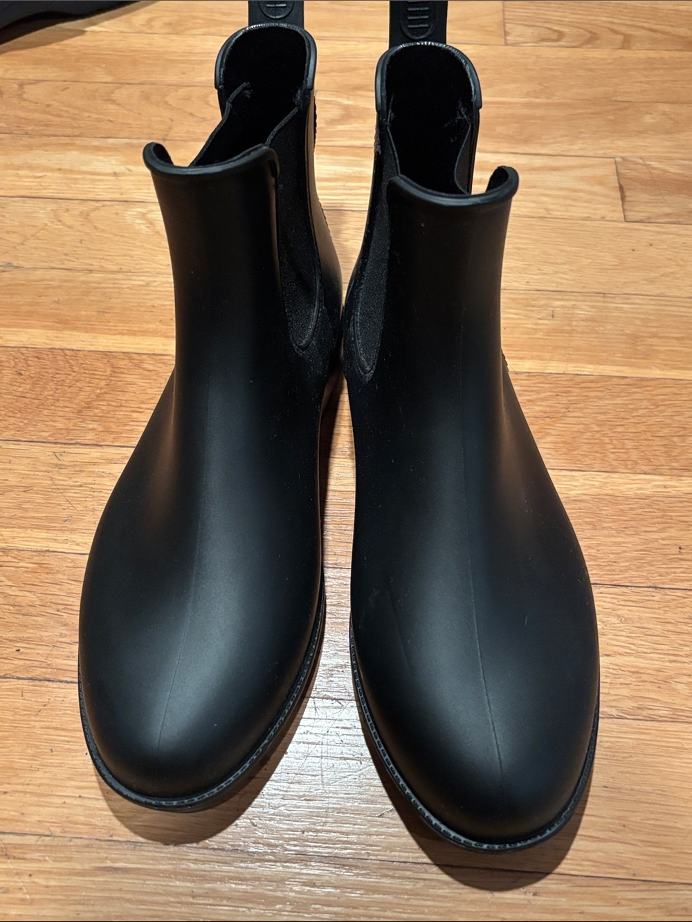 Women’s Black Chelsea-Style Waterproof Ankle Rain Boots